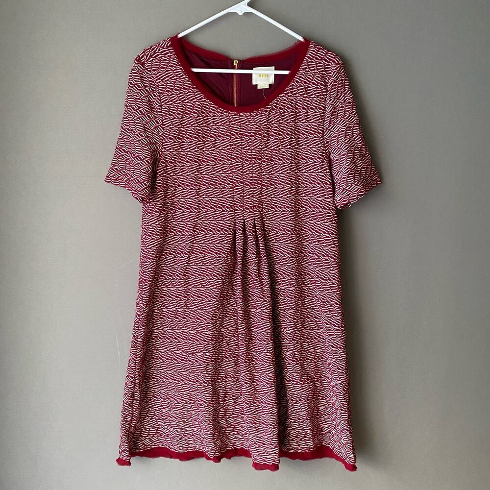 Elegant Red Patterned Dress